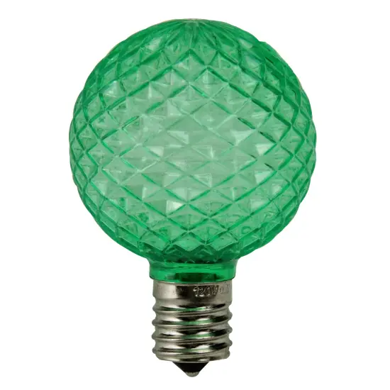 Northlight LED Faceted G50 Globe Christmas Replacement Bulbs - Green - Pack of 25 {1}