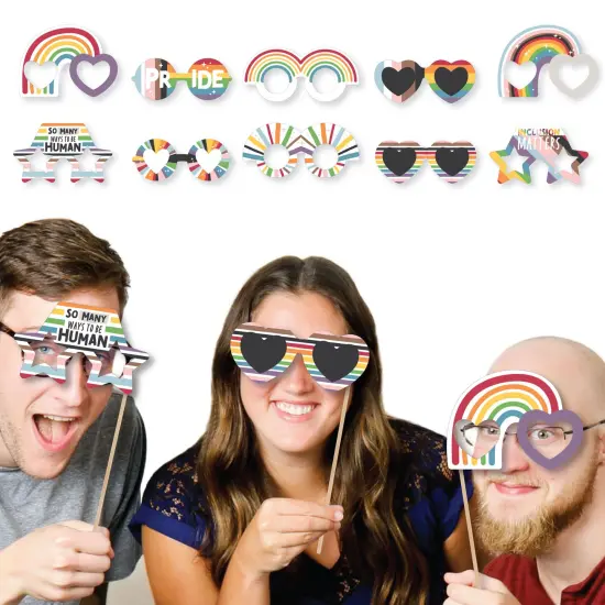 Big Dot of Happiness So Many Ways to Be Human Glasses - Paper Card Stock Pride Party Photo Booth Props Kit - 10 Count {3}