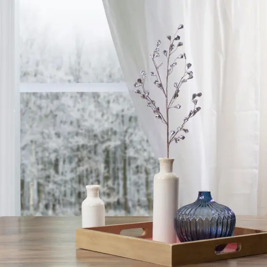 Northlight Glittered Artifcal Christmas Twig Spray - 30" - Silver {3}