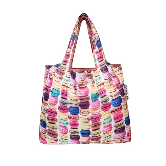 Wrapables Small Foldable Tote Nylon Reusable Grocery Bags Macarons {2}