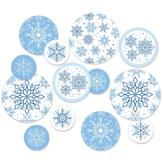 Big Dot of Happiness Blue Snowflakes - Winter Holiday Party Giant Circle Confetti - Party Decorations - Large Confetti 27 Count {1}
