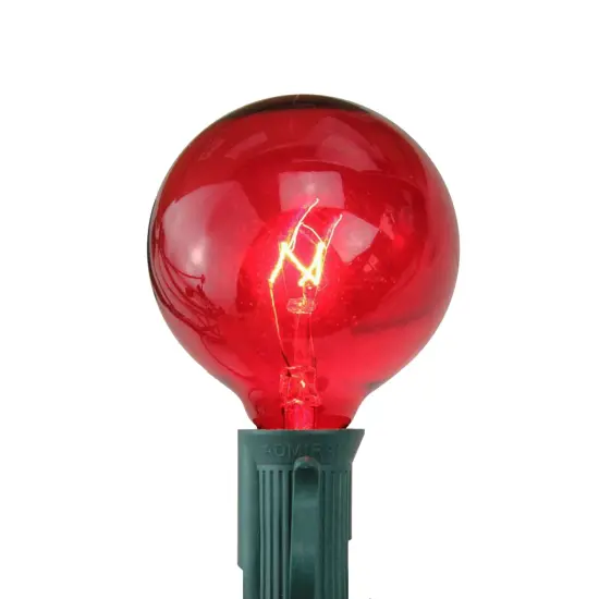 Northlight Transparent Incandescent G50 Globe Christmas Replacement Bulbs - Red - Pack of 25 {3}