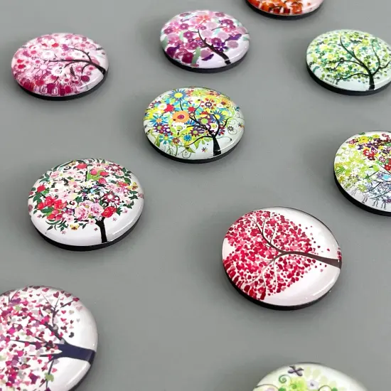 Wrapables Crystal Glass Magnets, Refrigerator Magnets for Office Whiteboards, Cabinets, Lockers (Set of 12) Tree Love {3}