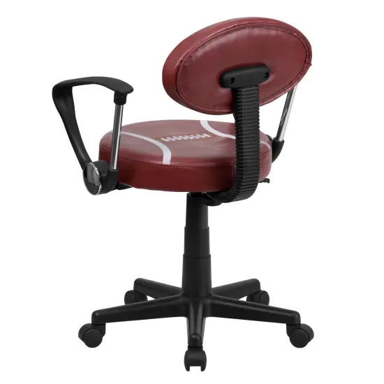Emma and Oliver Sports Swivel Task Office Chair with Arms Brown {3}