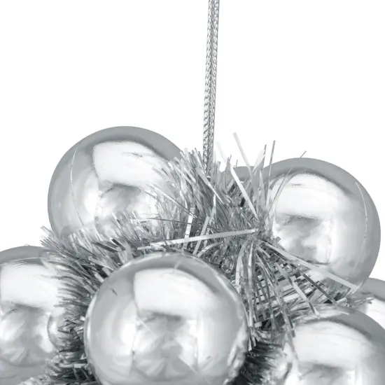 Northlight 4.25" Shiny Silver Balls and Tinsel Christmas Ornament {3}