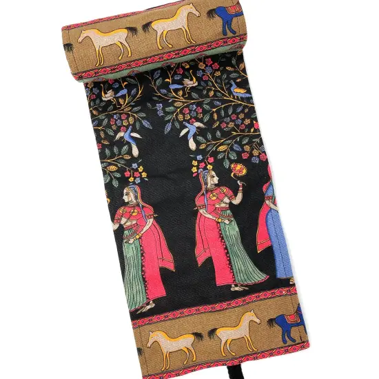 Wrapables Pencil Roll Organizer, Colored Pencil Wrap Pouch (72 slots) Skulls Roses {9}