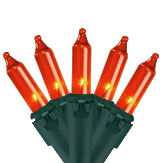Northlight Mini Incandescent Christmas Lights - Orange - 20.25' Green Wire - 100ct {3}