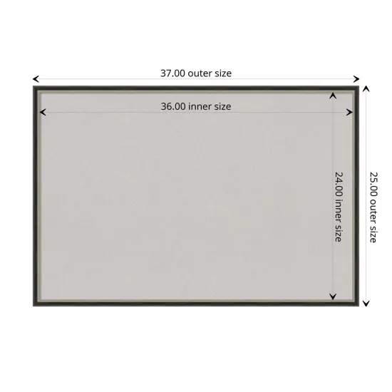 Theo Narrow Wood Framed Corkboard, Grey Cork Theo Black Silver {3}