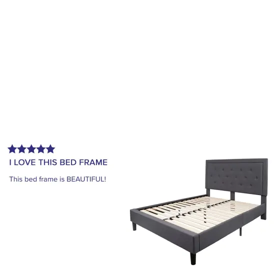 Merrick Lane Mallory Platform Bed Tufted Upholstered Platform Bed {4}