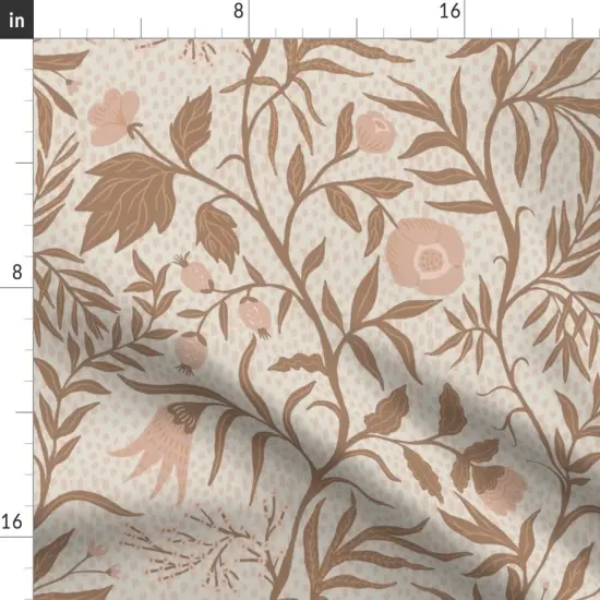 Various Fabrics by the Yard or Fat Quarter Vintage Rustic Botanical Vine Neutral Earth Tones Custom Printed Fabric by Spoonflower {2}