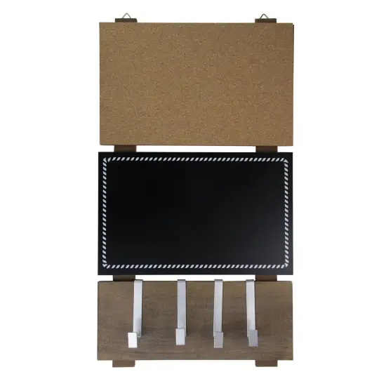 Avon 24" Black Hanging Combination Chalkboard, Corkboard, and Hooks {1}