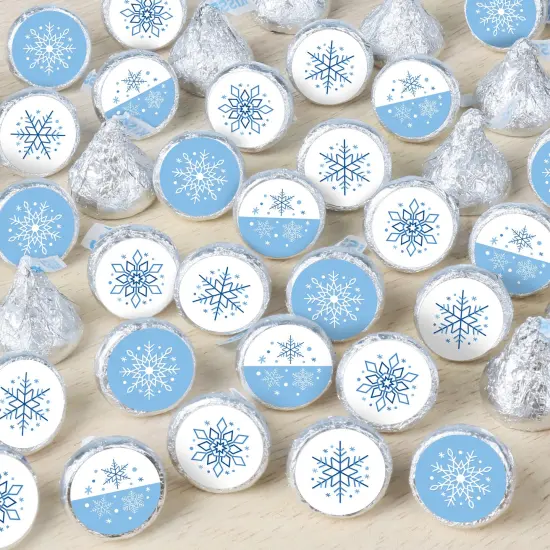 Big Dot of Happiness Blue Snowflakes - Winter Holiday Party Small Round Candy Stickers - Party Favor Labels - 324 Count {1}