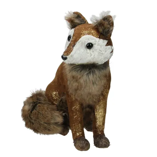 Northlight Plush Sitting Fox Figure Animal Decoration - 10.25" Brown {3}