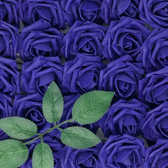 Wrapables Artificial Rose Flower, Real Touch Flowers for DIY Wedding Bouquets and Centerpieces Indigo {1}