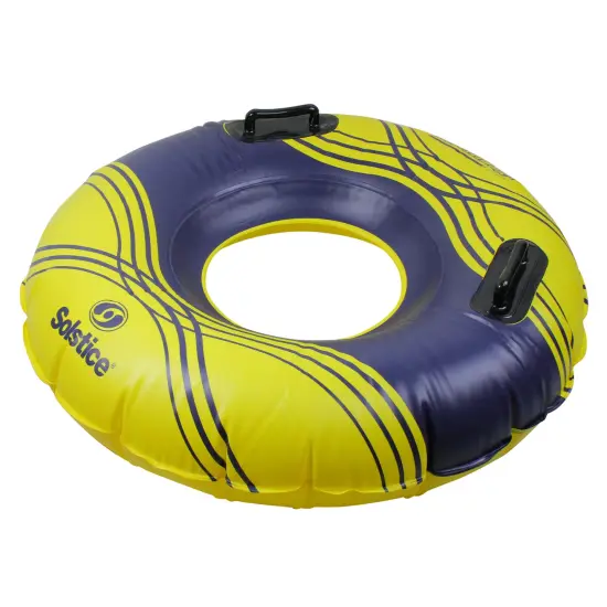 Swim Central Striped Solstice Inflatable Swimming Pool Ring Inner Tube - 42" - Yellow and Blue {6}