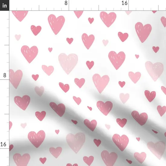 Various Fabrics by the Yard or Fat Quarter Love Heart Pink Pastel Custom Printed Fabric by Spoonflower {2}