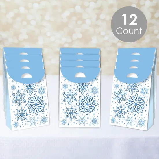 Big Dot of Happiness Blue Snowflakes - Winter Holiday Gift Favor Bags - Party Goodie Boxes - Set of 12 {3}