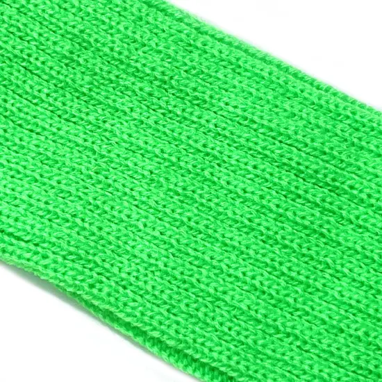 Wrapables 80's Style Neon Fluorescent Ribbed Leg Warmers Green {4}