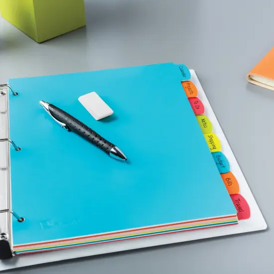 Avery Big Tab Write & Erase Durable Plastic Dividers, 8-Tab Set, Multicolor Brights, 3 Sets (21210) {5}