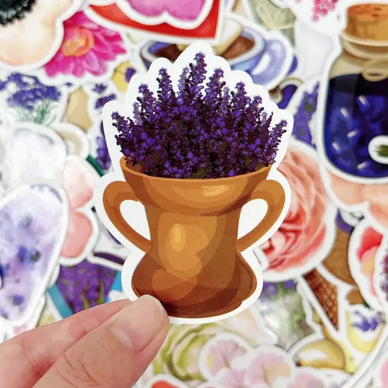 Wrapables Waterproof Vinyl Stickers for Water Bottles, Laptop, Phones, Skateboards, Decals for Teens, 100pcs Pink and Lavender {4}