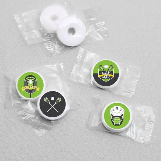 Big Dot of Happiness Lax to the Max Lacrosse Party Round Candy Sticker Favors Labels Fits Chocolate Candy (1 sheet of 108) {4}