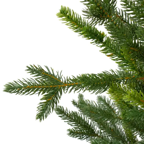 Northlight Real Touch™️Potted Noble Pine Slim Artificial Christmas Tree - 6' - Unlit Green {7}
