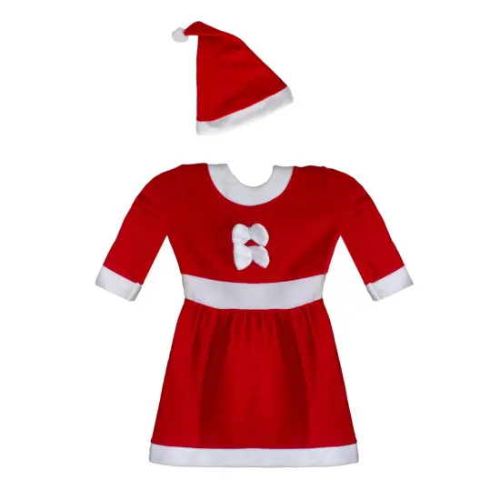 Northlight 24" Red and White Girls Santa Costume With a Dress and Hat : 4-6 years {5}