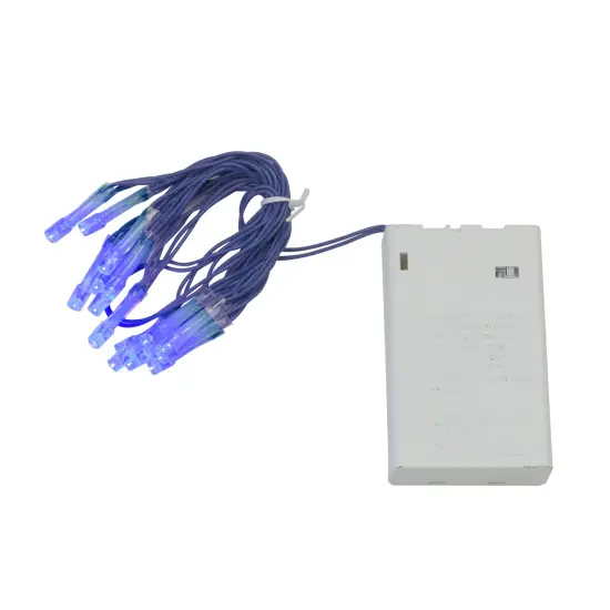 Brite Star LED Micro Christmas Light Set - Blue - 4.8 ft Blue Wire - 15ct {3}