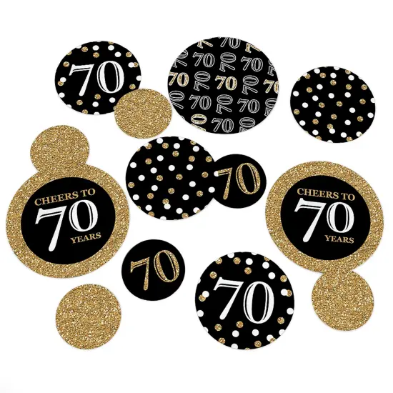 Big Dot of Happiness Adult 70th Birthday - Gold - Birthday Party Giant Circle Confetti - Party Decorations - Large Confetti 27 Count {1}