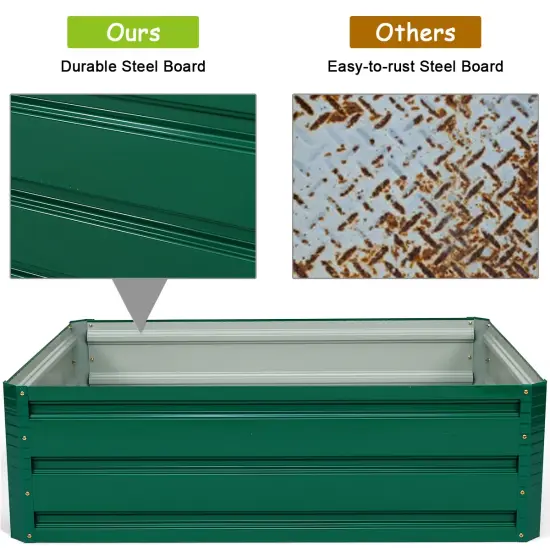 Costway 40x32 Inch Patio Raised Garden Bed Vegetable Flower Plant Dark Green New {6}