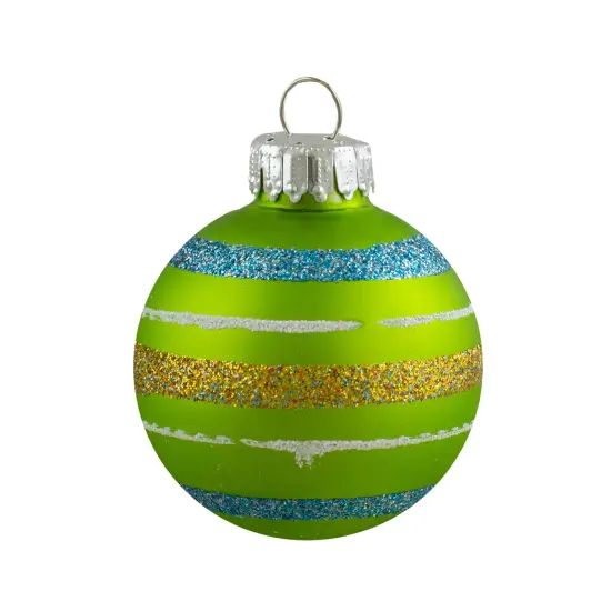 Northlight Matte Glass Christmas Ball Ornaments - 1.5" (40mm) - Multicolor - 10ct {3}