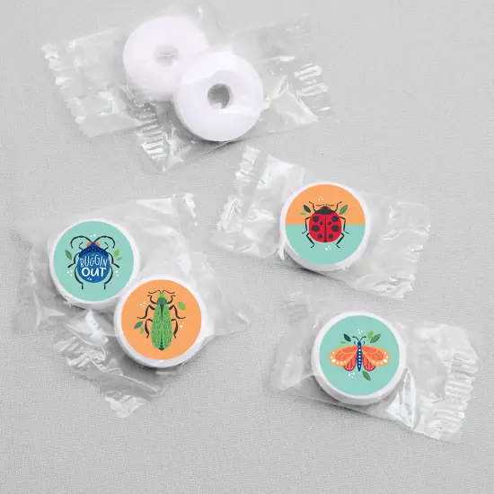 Big Dot of Happiness Buggin' Out - Bugs Birthday Party Round Candy Sticker Favors - Labels Fits Chocolate Candy (1 sheet of 108) {4}