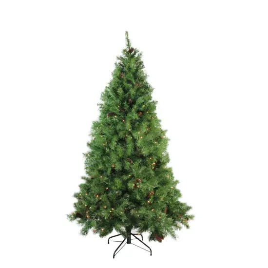 Northlight 7.5' Pre-Lit Green Medium Pine Artificial Christmas Tree - Clear Lights {3}