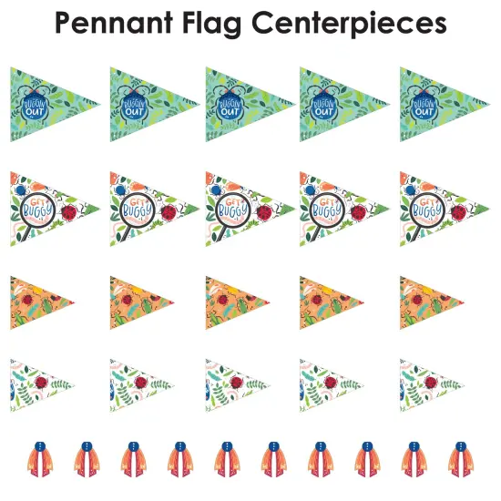 Big Dot of Happiness Buggin' Out - Triangle Bugs Birthday Party Photo Props - Pennant Flag Centerpieces - Set of 20 {7}