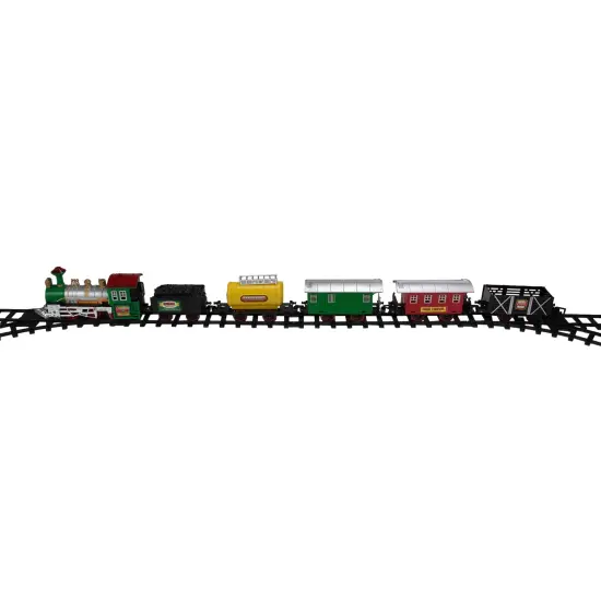 Northlight Animated Christmas Classic Model Train Set with Sound - Black and Green - 18-Piece {1}