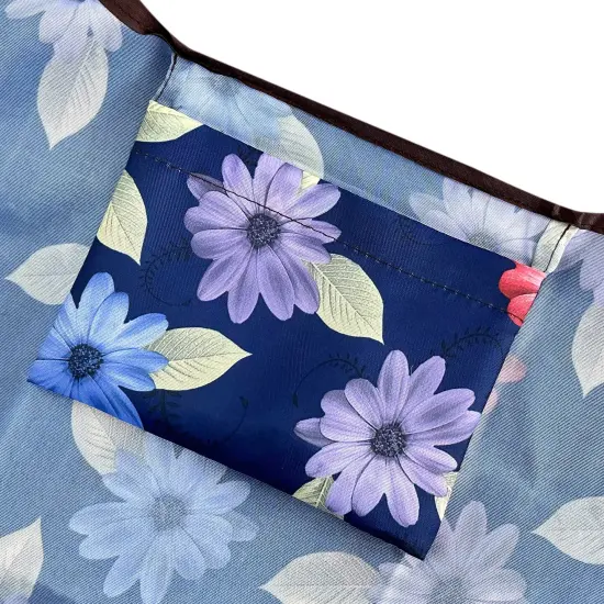 Wrapables Large & Small Foldable Tote Nylon Reusable Grocery Bags, Set of 2 Colorful Daisies {4}