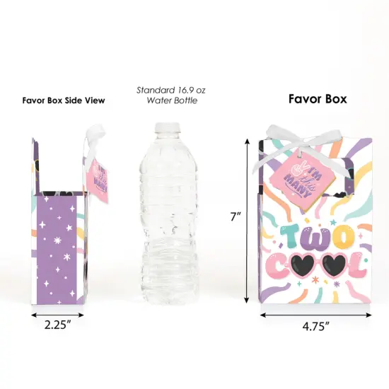Big Dot of Happiness Two Cool - Girl - Pastel 2nd Birthday Party Favor Boxes - Set of 12 {3}