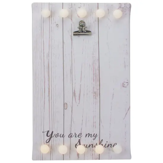 Northlight LED Lighted "You are my Sunshine" Canvas with Photo Clip - 10.25" White {1}