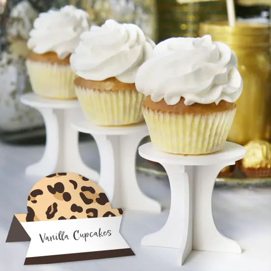 Big Dot of Happiness Leopard Print - Cheetah Party Tent Buffet Card - Table Setting Name Place Cards - Set of 24 {6}