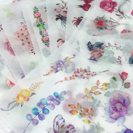 Wrapables Washi Scrapbooking Stickers Box Set Lavender Nature {3}