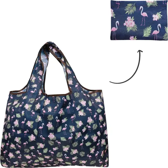 Wrapables Large Foldable Tote Nylon Reusable Grocery Bags, 6 Pack Leisure Time {2}