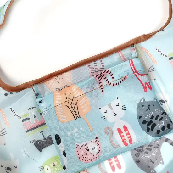 Wrapables Small Foldable Tote Nylon Reusable Grocery Bags Cool Cats {5}