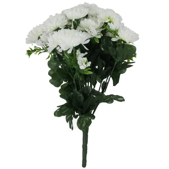 Allstate Chrysanthemum Artificial Floral Spray - 15" - White {5}