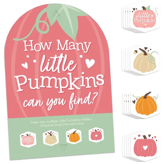 Big Dot of Happiness Girl Little Pumpkin - Fall Birthday Party or Baby Shower Scavenger Hunt - 1 Stand and 48 Game Pieces - Hide and Find Game {1}