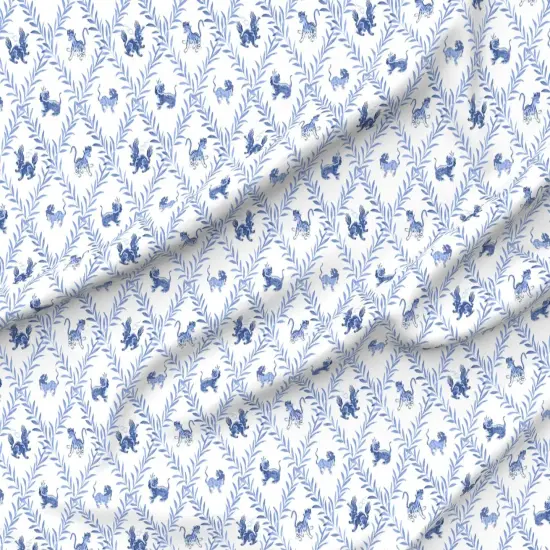 Various Fabrics by the Yard or Fat Quarter Chinoiserie Blue And White Lattice Trellis Botanical Vines Diamond Custom Printed Fabric by Spoonflower {6}