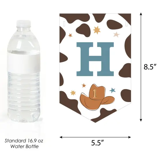 Big Dot of Happiness My First Rodeo - Little Cowboy 1st Birthday Party Bunting Banner - Party Decorations - Happy 1st Birthday {4}