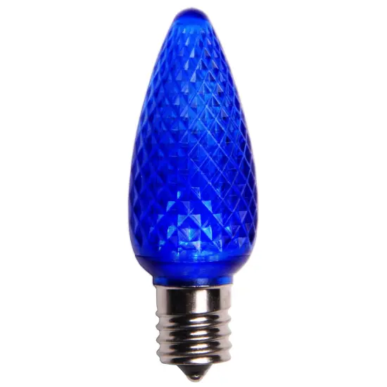 Sienna LED Faceted C9 Christmas Replacement Bulbs - Blue - Pack of 4 {1}
