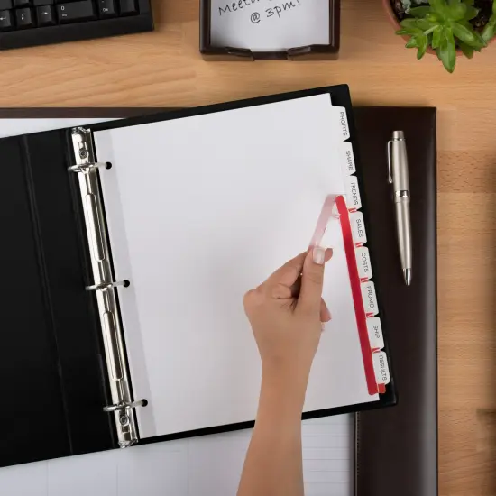 Avery 8 Tab Dividers for 3 Ring Binder, Easy Print & Apply Clear Label Strip, Index Maker Customizable White Tabs, 50 Sets (11557) {6}