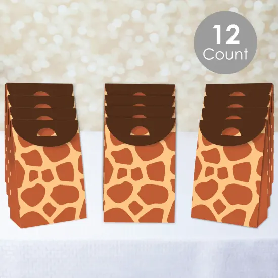 Big Dot of Happiness Giraffe Print - Safari Gift Favor Bags - Party Goodie Boxes - Set of 12 {3}