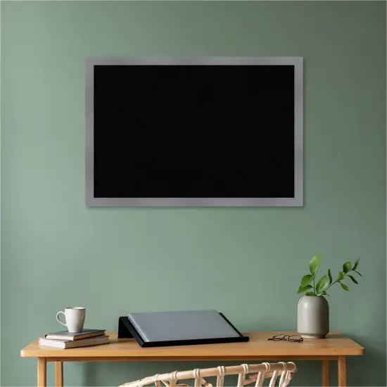 Edwin Wood Framed Corkboard, Black Cork Edwin Grey {5}